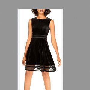 A-line Sheer Hem Dress | Calvin Klein | Size 12